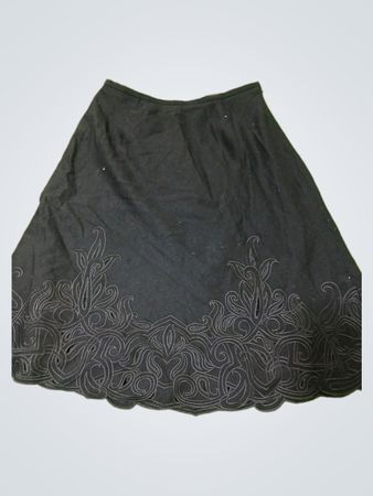 Talbots schwarzer bestickter Rock