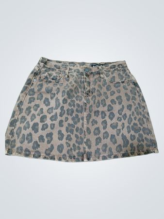 BLANKNYC Denim-Minirock mit Leopardenmuster