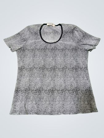 NESS Black and White Patterned T-Shirt
