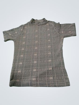 Rollkragen-T-Shirt mit Schachbrettmuster