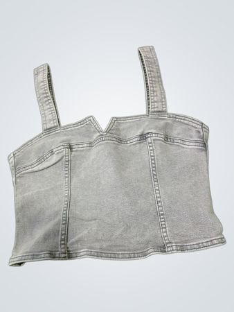 H&M Divided graues Denim-Korsettoberteil