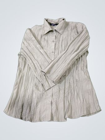 LEGRENER Damen Größe S Crinkle-Knopfhemd