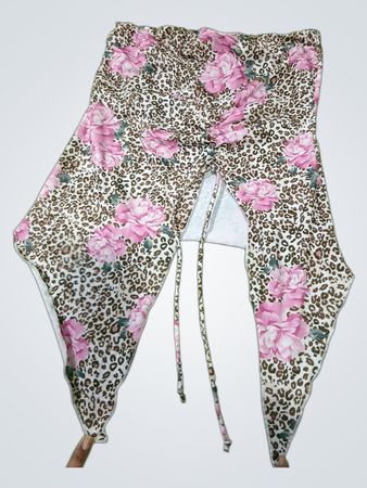 Just Jelly's New York florales und Leopardenmuster gerafftes Bandeau-Top