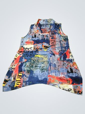 Ärmelloses Top mit Graffiti-Print
