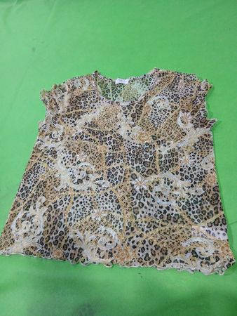 Jolie & Joy Leopard-Print-Mesh-Top