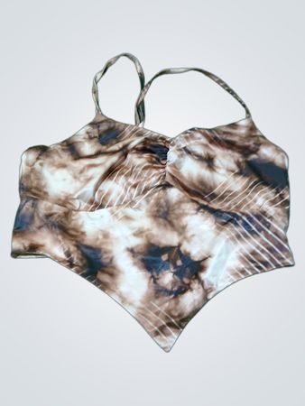 Braunes Batik-Halstuch-Top