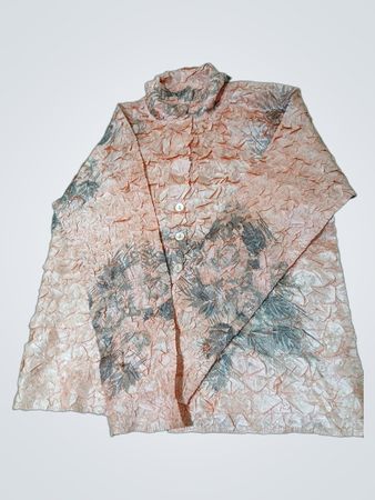 Flair-Bluse mit Strukturoberfläche und Blumenmuster