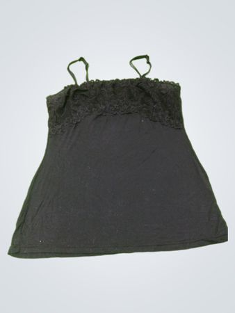 Jezebel Lingerie schwarzes Spitzensaum-Cami-Top