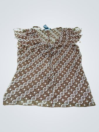 JONATHAN MARTIN STUDIO Damen braune gemusterte Bluse