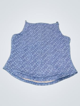 Xhilaration Blue Geometric Print Metallic Tank Top
