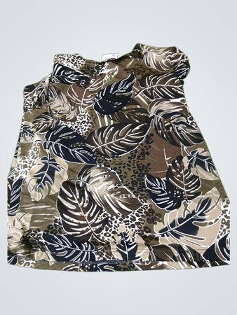 Stephanie von Crystal Women's Leaf and Leopard Print Langarmtop