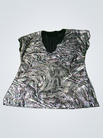 Metallic-Print-Tunika-Oberteil