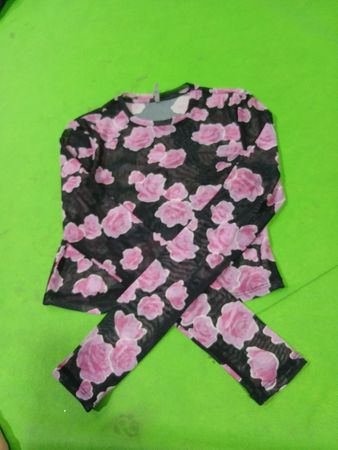 ONLY Floral Mesh Langarm-Top