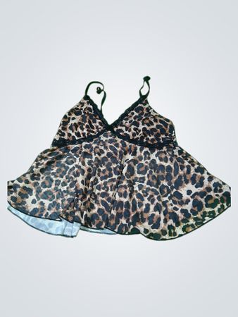 Leopardenmuster-Babydoll-Top