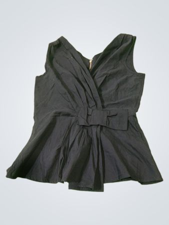 Rinascimento Schwarzes ärmelloses Peplum-Top