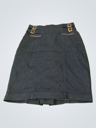 WORTHINGTON Damen-Jeansrock in dunkler Waschung mit Schnallendetail