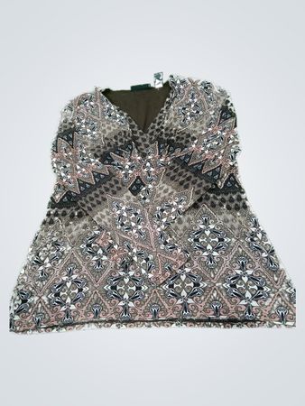 Axcess by Liz Claiborne Company Damenbedrucktes V‑Neck-Oberteil