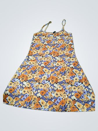 Floral-Print-Spaghettiträger-Kleid