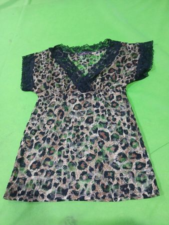 Fast berühmt Leopardenmuster Kleid mit Spitzenbesatz