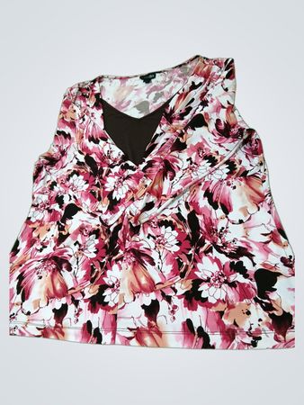 East 5th Floral Print V-Ausschnitt-Top