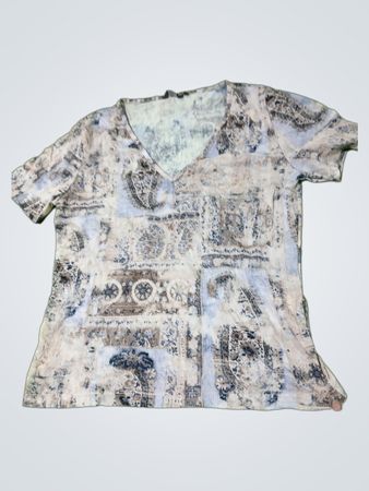 my diary Damen T-Shirt mit V-Ausschnitt und Print