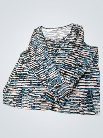 Laura Plus Damen Langarm Bluse mit Print