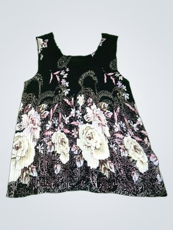 Liz Baker Damen Top mit Blumendruck, plissiert und ärmellos