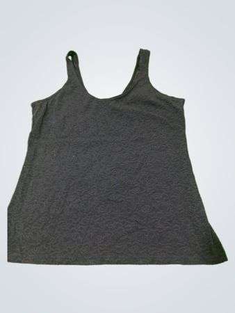 ELITA PLUS Tanktop mit schwarzer Spitzenborte Größe 42