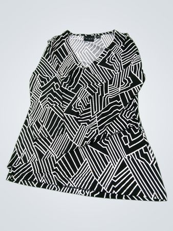 Tribal-geometrisch gemustertes V‑Ausschnitt-Top