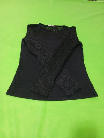 Terranova Schwarzes Spitzen-Top mit langen Ärmeln