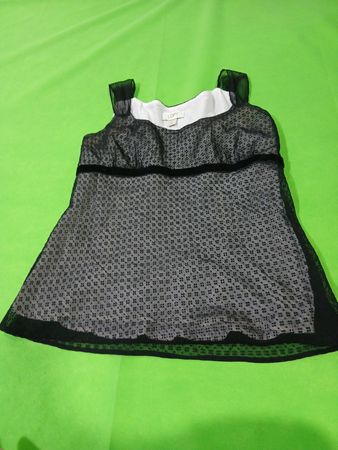 LOFT Schwarzes transparentes Tanktop mit Muster