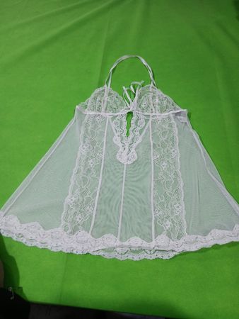 Adore Me White Spitzen-Babydoll-Dessous