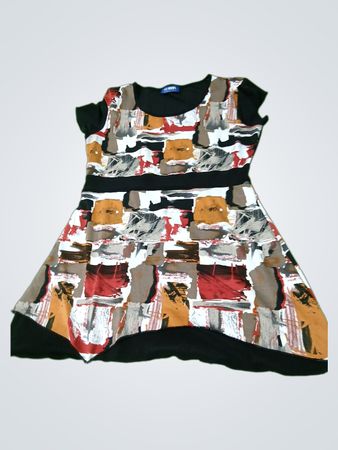 Globus Signature abstraktes Print-Kleid