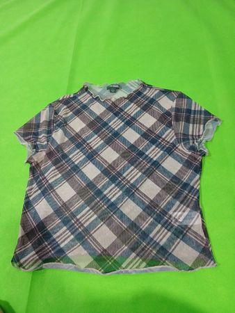 Damen karierte Mesh-Bluse