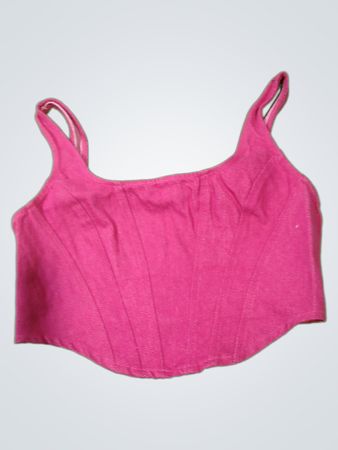 Pinkes Korsett-Top mit Reißverschluss