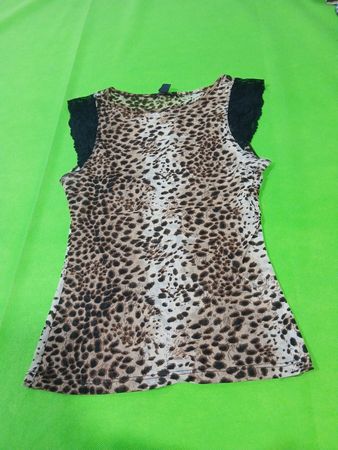 XARA PARIS Leopardenmuster Spitzenbesatz Top