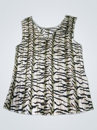 Damen ärmelloses Plissiertes Top mit Tigerprint