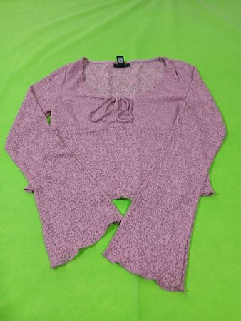 Just Polly New York Pink Spitzen-Oberteil mit Glockenärmeln