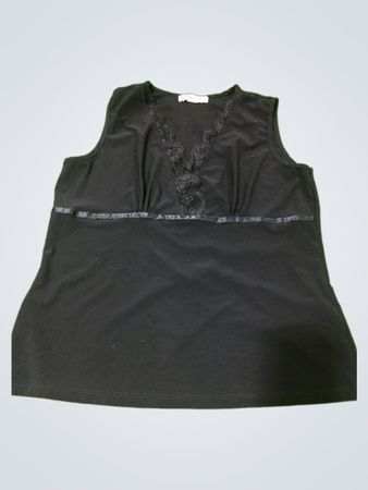 Dressbarn Schwarzes ärmelloses V-Ausschnitt-Top