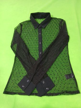 HAVE LOS ANGELES SEIT 1999 Schwarzes Mesh-Hemd mit weißen Punkten