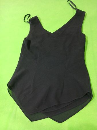 Lori Ann Montreal schwarzes Tanktop mit V-Ausschnitt Größe 8