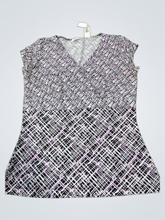 Liz & Co. Damen V-Ausschnitt-Oberteil mit Print