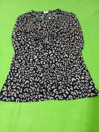 Cabi Leopard Print Mesh Top