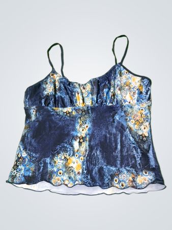Blaue Camisole mit abstraktem Muster