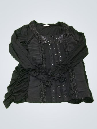BONITA Black Rüschiges Langarmshirt
