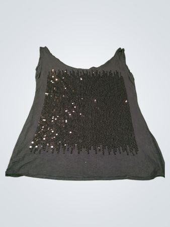 Schwarzes Trägertop mit Pailletten