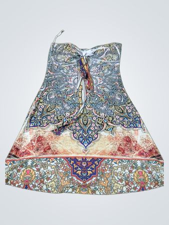 HOT TEES Paisley Print trägerloses Kleid