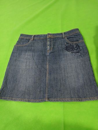 Blutop Women's Jeansrock mit Paisley-Verzierung