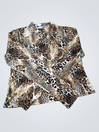 Olivia Rose Oberteil mit Leopardenmuster und Stehkragen