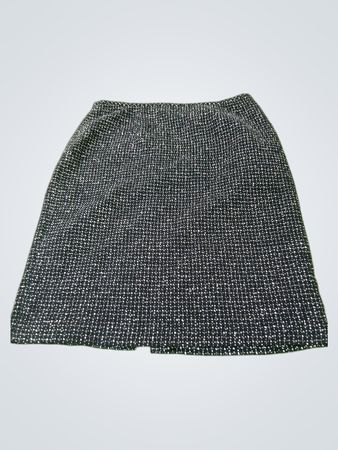 Schwarz-weißes Tweed-Minirock